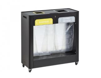 meuble de tri selectif trimouv mobile 2 x 110l - vigipirate - gris