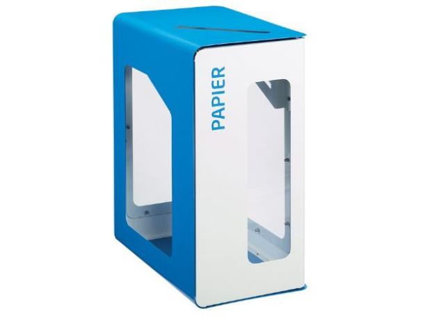 "borne de tri sélectif vigipirate cubatri ""papier"" - blanc, a poser"