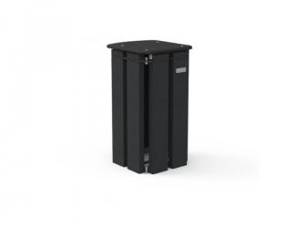 corbeille porte sac avec couvercle - marron