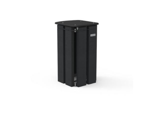 corbeille porte sac avec couvercle - marron