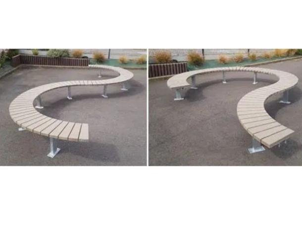 banquette 1/4 de rond ø 3m - gamme contour - ado/adulte