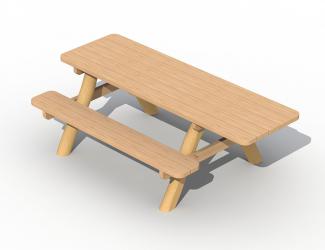 table pique nique pmr en robinier - a sceller - primaire/ado