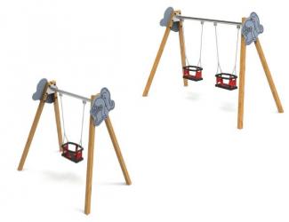 balancoire rustique 2 places chevalier - 1/3 ans