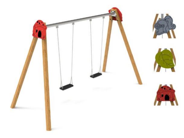 balancoire rustique siège standard 1-12 ans