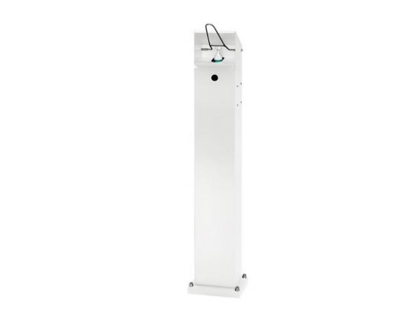 distributeur de gel désinfectant - sanc conteneur dechets - blanc