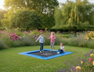 trampoline colore 150 carre - 4 ans et +